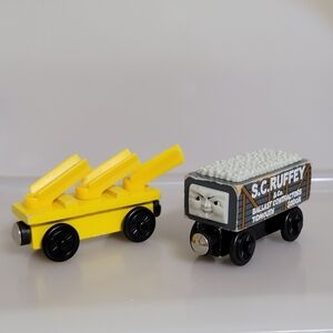 Thomas Wooden Railway 2000 S C Ruffey and 1998 Yellow Repair Chute